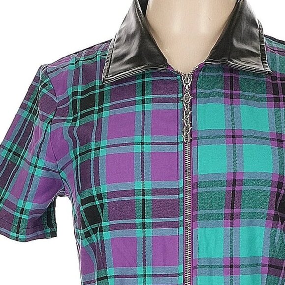 Dangerfield Plaid Two-Tone Dress - Picture 4 of 4